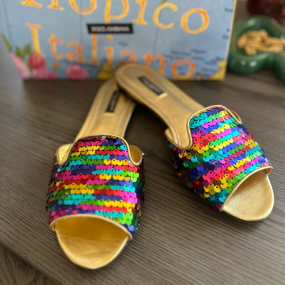 Dolce & Gabbana Sequin Slide Sandal